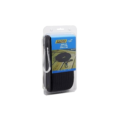 Seachoice 3/8 In. X 50 Ft. Solid Braid Nylon Anchor Line, Black