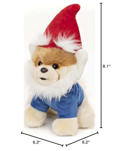 GUND Boo, The World’s Cutest Dog Garden Gnome Plush, Stuffed Animal, Spring Decor, Red and Blue, 9”