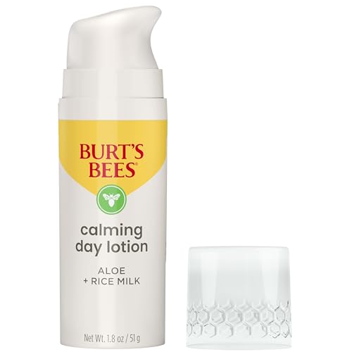 Burt's Bees Valentines Day Gifts, Calming Day Face Lotion With Aloe and Rice Milk, Soothing Face Lotion for Sensitive Skin, 98.9 Percent Natural Origin Skin Care, 1.8 oz. Bottle