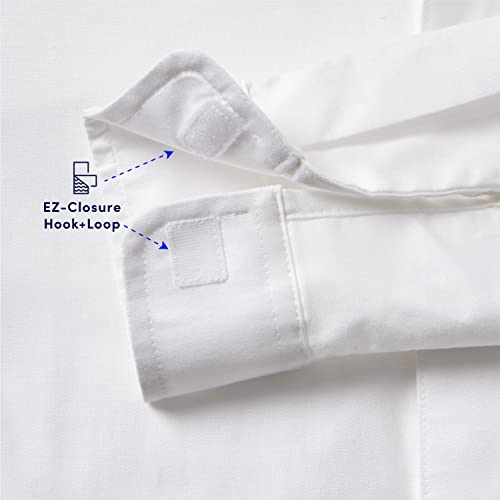 French Toast Kids' Adaptive Long Sleeve Oxford Shirt with Hidden Hook and Loop Placket and Cuffs, White, 20