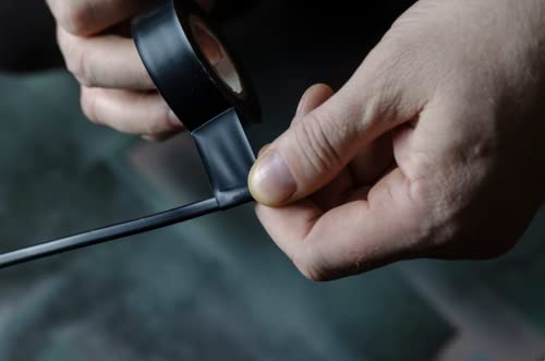 GGR Supplies T.R.U. EL7566-AW Professional Grade Rubber Black PVC Electrical Tape, Rated up to 600 Volts and 176 F - UL/CSA/CE Listed Synthetic: 1/2 in. x 66 Ft. (8 Mil)