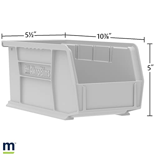 Akro-Mils 30230 AkroBins Plastic Hanging Stackable Storage Organizer Bin, 11-Inch x 5-Inch x 5-Inch, Black, 12-Pack