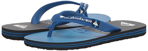 Quiksilver Boy's Unisex-Child Molokai Panel Youth Sandal Flip-Flop, Black/Orange/Grey, 1 Little Kid