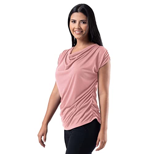 Wright's Women's Jersey Knit Sleeveless Drape Neck Top, Black, Small