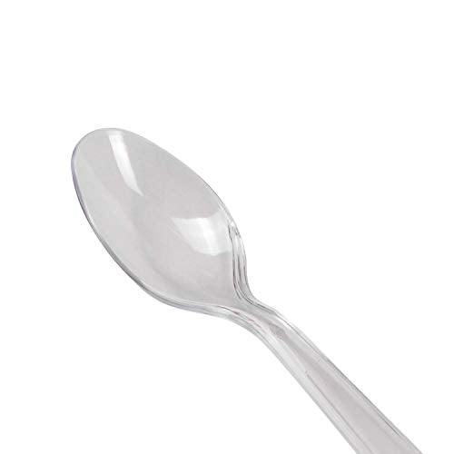 Karat [6.5" - 1,000 pack] Clear PS Plastic Extra-Heavy Weight Disposable Teaspoons (U2023C)