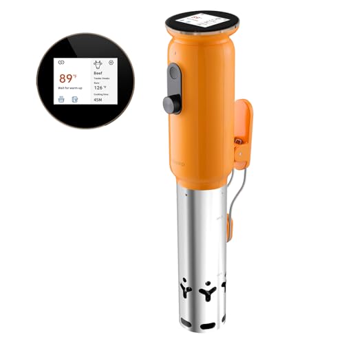 WiFi Sous Vide Machine ISV-101W-INKBIRD 1000 Watts Sous Vide Cooker Thermal Immersion Circulators 3D Water Circulation Heating with App Preset and Machine Recipes, Pre-alarm |Best Gift (Orange)