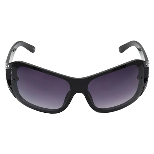 SOUTHPOLE Women's 1098SP Embellished Wrap UV400 Protective Rectangular Sunglasses. Cool Gifts for Her, 59 mm, White & Pink