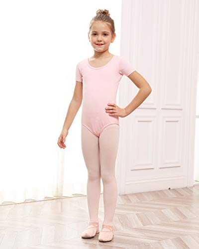 Stelle Leotard for Girls Toddler Ballet Leotards Dance Gymnastics Outfits with Bow Back (White, 5T)