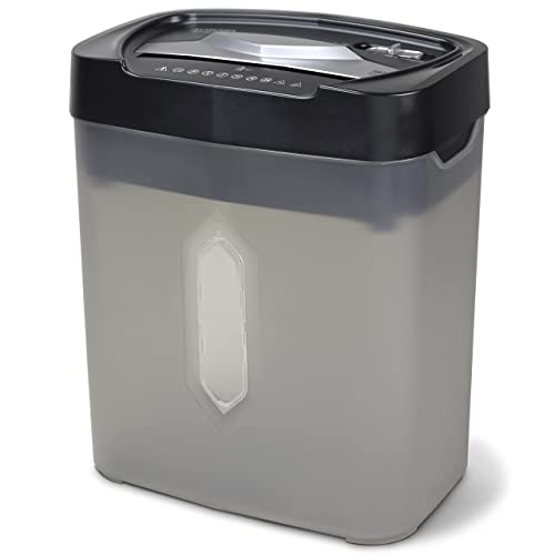 Aurora AU1232XB Anti-Jam 12-Sheet Crosscut Paper/Credit Card Shredder with 5.2-Gallon Wastebasket (Black/Semi Translucent Gray)