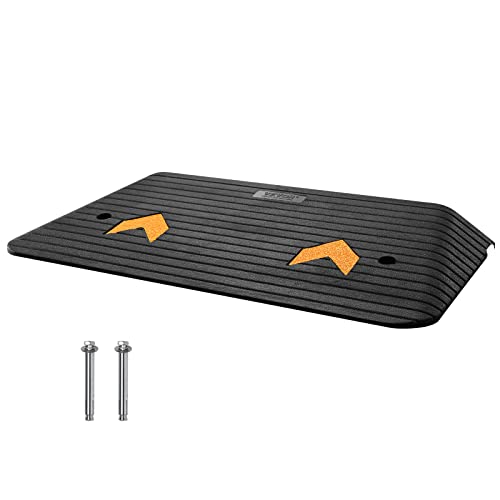 VEVOR 3" Rise Recycled Rubber Threshold Ramp for Wheelchairs & Scooters - Non-Slip Surface, 33069 Lbs Load Capacity