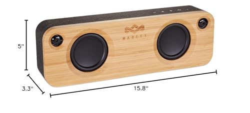 House of Marley - Get Together Bluetooth Portable Bluetooth Speaker and Audio System - 3.5 Woofer & 1 Tweeters, 30m Wireless Range, 8 Hour Playtime, Sustainably Crafted, Signature Black