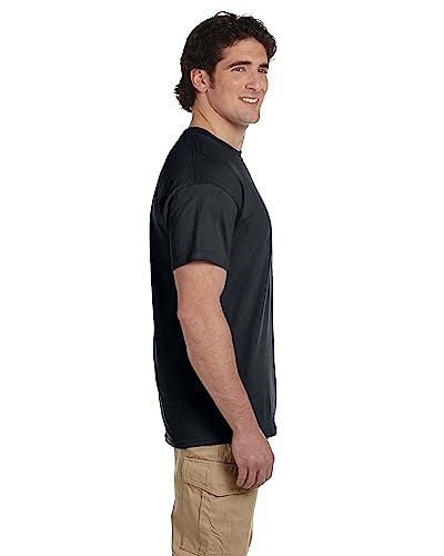 Fruit of the Loom Men's Lightweight Cotton Tees (Short & Long Sleeve), V-Neck-4 Pack-Black, XX-Large