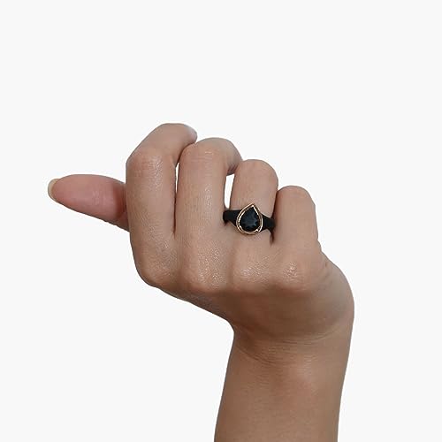Rinfit Silicone Rings Women - Promise Ring, Silicone Wedding Bands for Her - Metal Framed Silicone Pear -Pack O: White/Silver & Pink/Rose Gold, Size 5