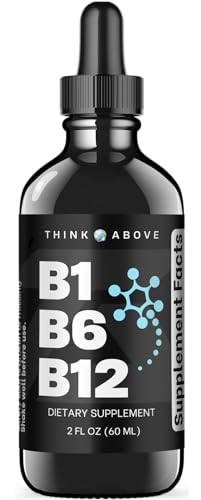 B1 B6 B12 Vitamin Liquid Drops - Nerve, Energy, Brain Support Supplement - Fruity-Like Flavor - Methylcobalamin, Thiamine, Pyridoxine - 60 Day Supply - 2 oz - for Men and Women - Simply Made