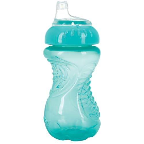 2 Pack Sippy Cups with Soft Spout - 10 Oz Toddler Cups Spill Proof with Easy Grip - BPA Free & Dishwasher Safe (Aqua & Coral)