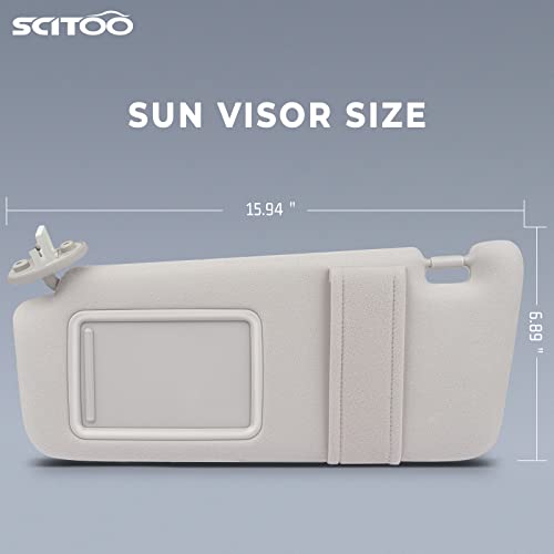 SCITOO Left & Right Sides Beige Sun Visor Assembly fit for 2009 2010 2011 2012 2013 2014 2015 2016 for Toyota venza with Sunroof(74310-0T022-A1)