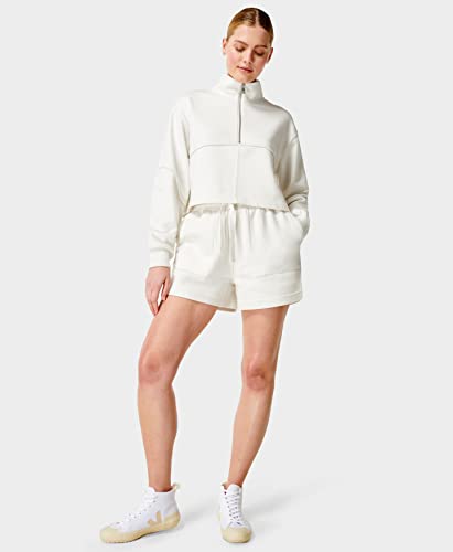Sweaty Betty Women's REVIVE LOUNGE HALF ZIP PULLOVER SWEATSHIRT Lily White