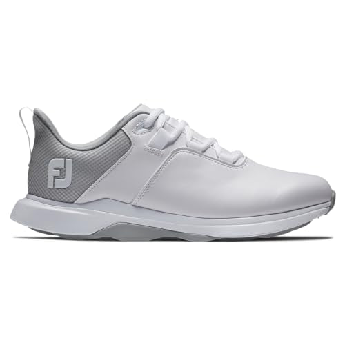 FootJoy Women's Prolite Golf Shoe, White/Pink, 7.5 Wide