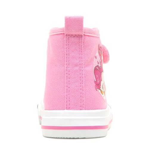 HugRain Kids Girls Sneakers Walking Shoes Bowknot Pearl Ribbon Lace Up Adorable Sparkle Glimmer Glitter Lightweight High Top Classic Non-Slip Outdoor Purple Size 13