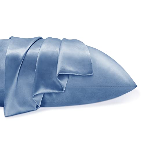 BEDELITE Satin Pillowcase for Hair and Skin, Super Soft and Cooling Similar to Silk Pillow Cases 2 Pack with Envelope Closure, Gift for Women Men(20"x30" Queen Size, Ivory)