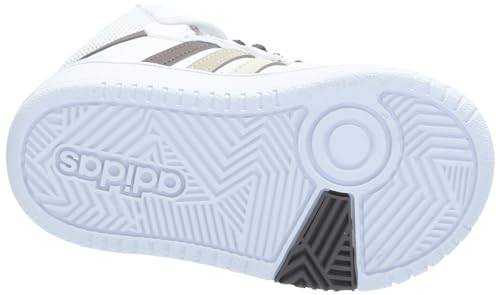 adidas Hoops 3.0 Mid Top Basketball Sneaker, White/Orbit Grey/Putty Grey, 12.5 US Unisex Little Kid