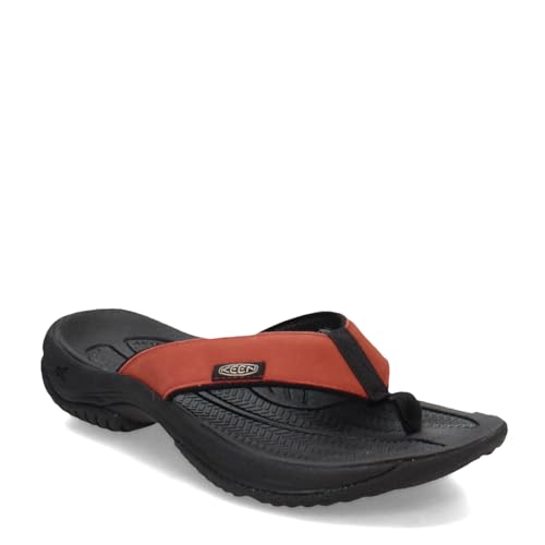 KEEN Men's Kona Flip Flop Beach Sandals, Black/Steel Grey, 7