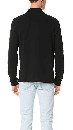 Lacoste Mens Classic Long Sleeve Pique Polo Shirt, Black, Small US