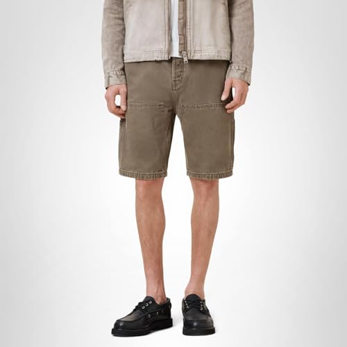 AllSaints Men's Alva Carpenter Short, Baked Brown