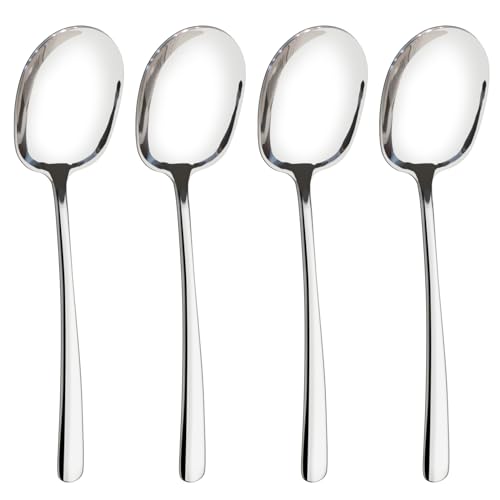 Extra Large Serving Spoons x2,Slotted Serving Spoon x 2,11.4 inch Silverware Set,Serving Spoons for Buffet,Foodgrade 18/8 Serving Spoons Stainless Steel for Catering,Dishwasher Safe,Mirror Polished