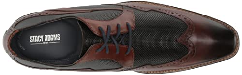 Stacy Adams Men's Joss Wingtip Lace Up Oxford, Cognac, 13