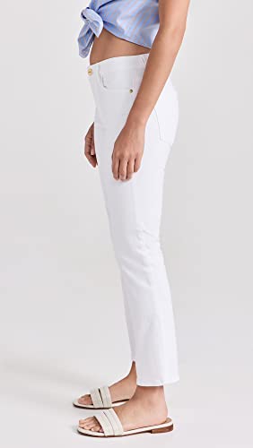 FRAME Women's Le High Straight Jeans, Blanc, White, 33