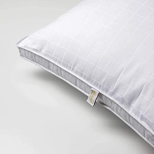 Sobel Westex: Sobella Supremo Side and Stomach Sleeper Pillow | Hotel and Resort Quality, 300 Thread Count 100% Cotton Casing | Gel Fiber Fill, Gentle Support, Downlike Feel, Plush (Queen Size)