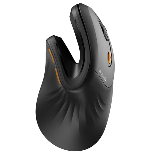 ProtoArc Ergonomic Vertical Mouse, EM11 NL Bluetooth Mouse Wireless, Ergo Mouse with 3 Multi-Device for PC/Notebook/Laptop, USB-C Rechargeable Mice for Windows, Mac OS