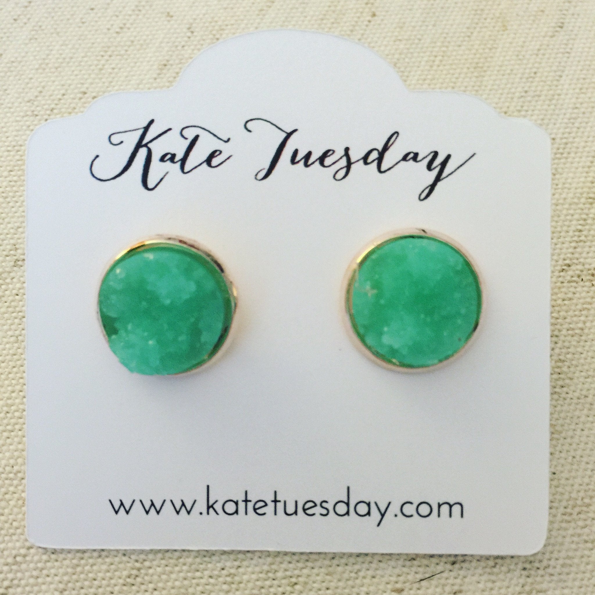 Miami Green Druzy Earrings