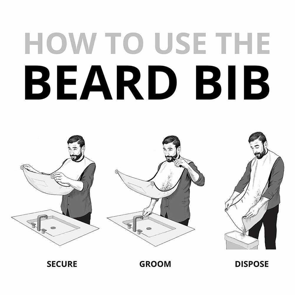 Male Beard Shaving Apron Care Clean Hair Adult Bibs Men Gift