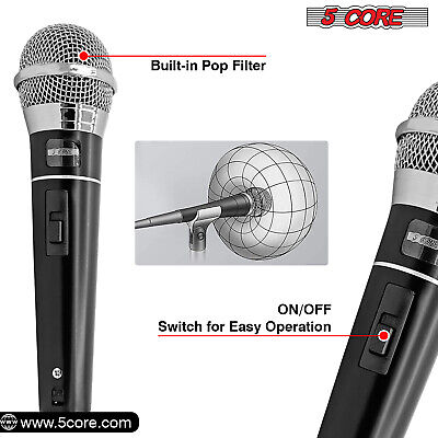 Premium Vocal Dynamic Cardioid Handheld Microphone, 2 Pcs