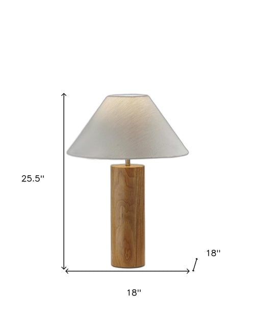 Canopy Natural Wood Block Table Lamp