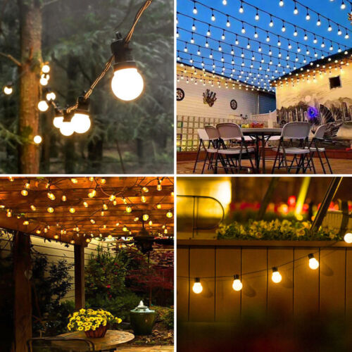 48FT 15 LED Bulb Fairy String Lights Waterproof Socket Garden Decor