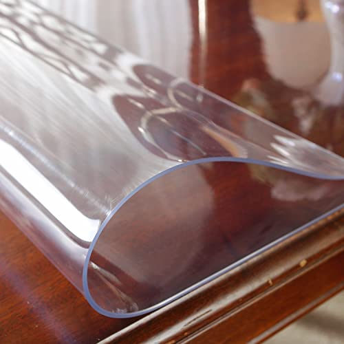 OstepDecor Clear Table Cover 2mm Thick, 36 x 84 Inch Table Protector for Dining Room Table, Clear Table Cloth Protector, Plastic Table Pad, Clear Vinyl Tablecloth Protector for Kitchen Wood Table