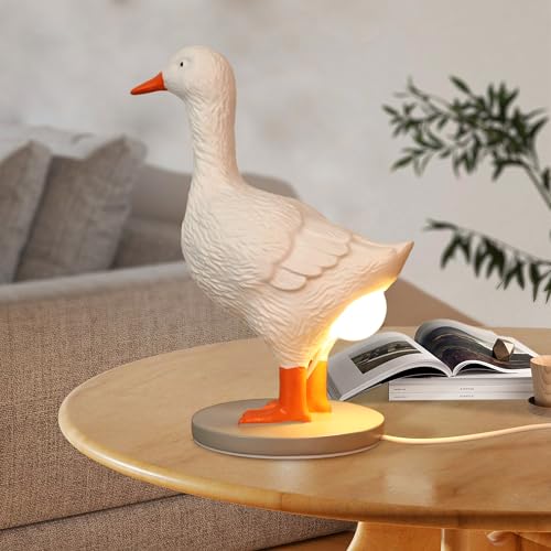 OkiyiD Duck Egg Lamp, Funny Goose Table Lamp, LED Egg Night Light, Resin Goose with Stepless Dimming Function, Decoration for Home, Bedroom, Study Room