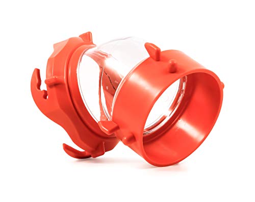 Camco RhinoFLEX Clear 45-Degree Camper/RV Sewer Hose Swivel Fitting - Features a Swivel Lug Fitting & a 4-Prong Bayonet Fitting - Made of Heavy-Duty Resin (39847)