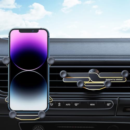 xuenair Car Phone Holder Vent, [Easiest Operation] Gravity Automatic Phone Holder for Car, [Aluminum & Compact] Vent Phone Mount for Car, Android Car Phone Holder iPhone 15 Pro Max-Black