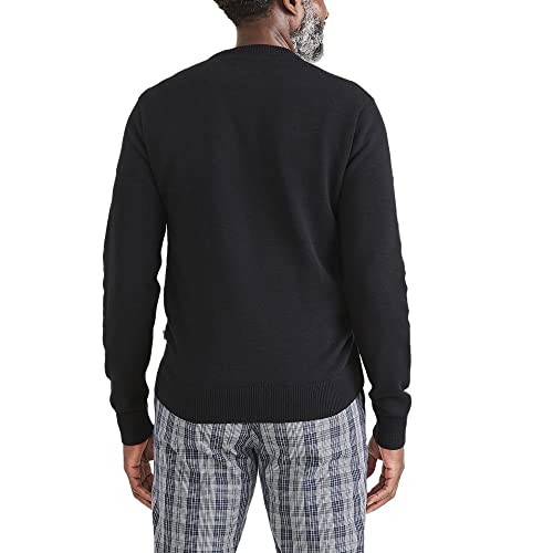 Dockers Men's Regular Fit Long Sleeve Crewneck Sweater, Beautiful Black, Medium