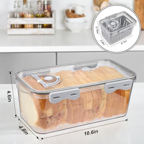 FIRJOY Bread Storage Container for Homemade Bread (1 Pack L Container - Gray)