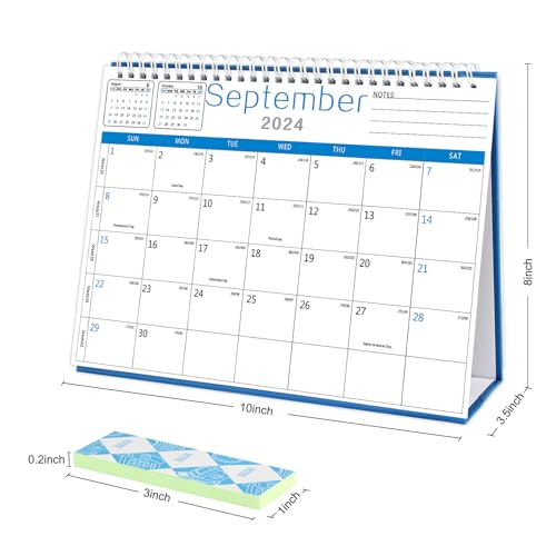 BHR Desk Wall Calendar 2024-2025,Monthly Desk Calendar from January 2024-June 2025,10"×8" Standing Flip Desktop Calendar