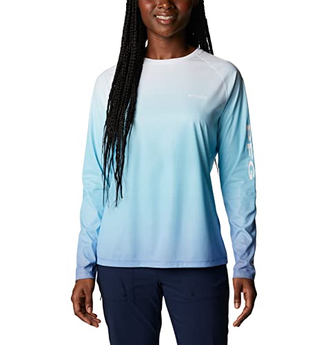 Columbia Women's Printed Tidal Deflector Long Sleeve, Violet Sea Gradient, X-Small