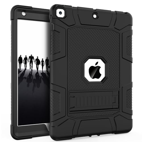 Rantice iPad 9th Generation Case, iPad 8th Generation Case, iPad 7th Generation Case, Hybrid Shockproof Rugged Drop Protection Cover with Kickstand for iPad 10.2'' (Navy+Green)