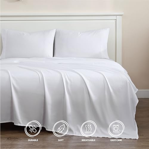 1888 Mills Twin Sheet Set – 3 Piece Bedding – Soft and Shrinkage Resistant Deep Pockets True Classic Microfiber Bed Sheet Set (Blue, Twin)