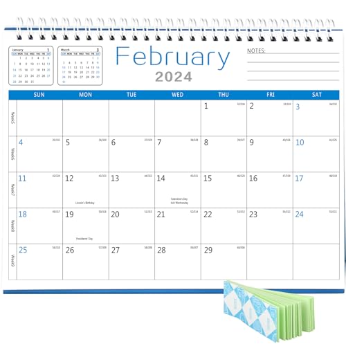 BHR Desk Wall Calendar 2024-2025,Monthly Desk Calendar from January 2024-June 2025,10"×8" Standing Flip Desktop Calendar