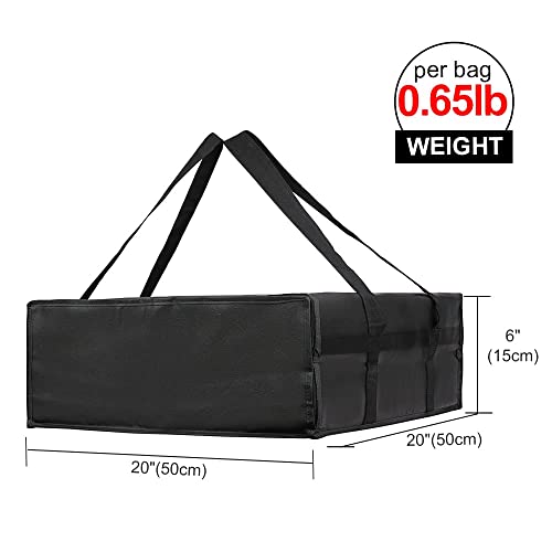 Bodaon Insulated Pizza Delivery Bag, 24" x 24" x 14" Pizza Warmer Bags for Carry Hot, Doordash Bag, Food Warmers for Parties, Pizza Pack Insulation, Pizza Carrier for Door Dash/Grubhub, Black, 1-Pack